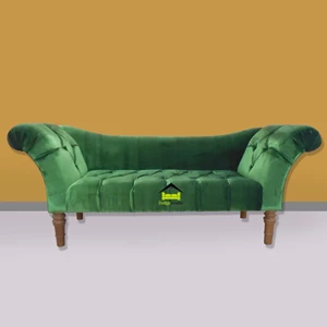 sofa ruang tamu desain cantik warna hijau kerajinan kayu