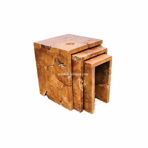 recycled teak stool wooden bar stools - garden stools-2