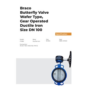 butterfly valve wafer type gear cast iron 4 braco