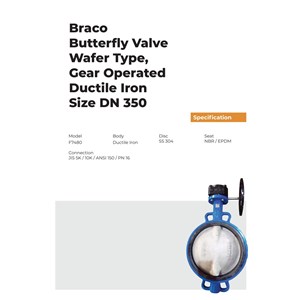 butterfly valve wafer type gear ductile iron 14 braco