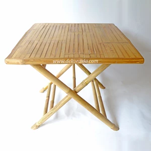 square bamboo table crossed legs, bamboo knockdown - bambu furniture