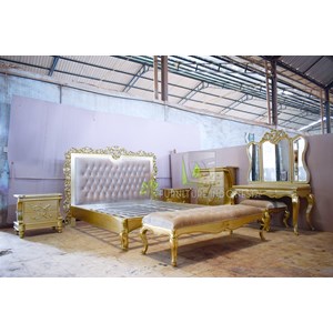 kamar set klasik mewah elegant warna gold kerajinan kayu-1