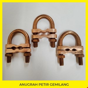 clamp grounding u bolt 2 jalur