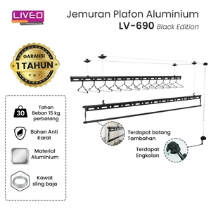 jemuran lifting baju alumunium liveo lv-690h / jemuran plafond-1
