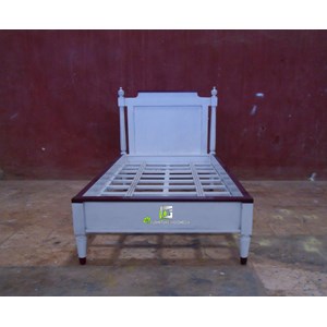 tempat tidur anak minimalis warna white duco cantik kerajinan kayu-1