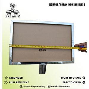 signage, papan info stainless steel-2