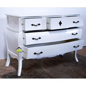 meja cabinet minimalis modern laci 5 warna white kerajinan kayu-1