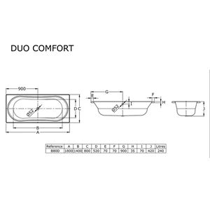 toto bathtub duo comfort tanpa hand grips-1