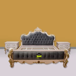 tempat tidur klasik modern 2 laci warna kombinasi kerajinan kayu