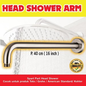 head shower arm 40 cm stainless steel toto grohe american standard-1