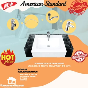 american standard wastafel meja acacia 50 cm kran panas dingin-1