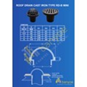 roof drain cast iron ( type rd-b mini) tutup datar ukuran 2.5 inch-2