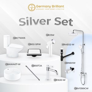 germany brilliant paket bundling kamar mandi set - silver