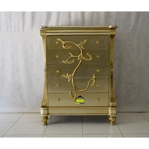 meja nakas desain modern warna gold cantik kerajinan kayu-1