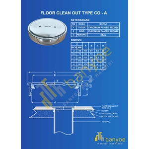 floor clean out ( type co-a) / tutup septictank / floor drain dia. 4