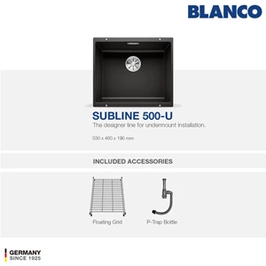 blanco subline 500-u silgranit kitchen sink - undermount - alumetalic-1