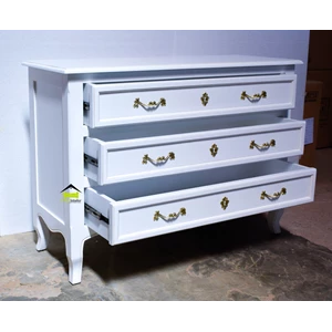 meja nakas laci 3 terlaris warna putih cantik kerajinan kayu-1