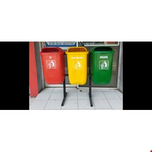 waste bin fiber oval triple / tempat sampah fiber-1