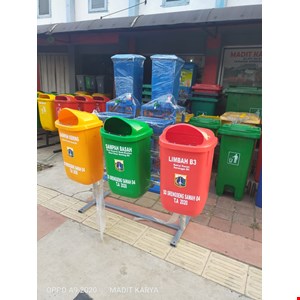 waste bin fiber oval triple / tempat sampah fiber-2
