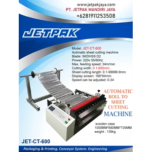 automatic roll to sheet cutting machine jet-ct-600
