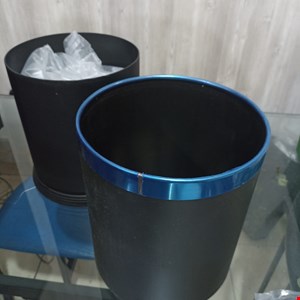 waste bin steel black 25x22 double-1