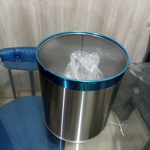 waste bin silver 25 x 22 cm-1