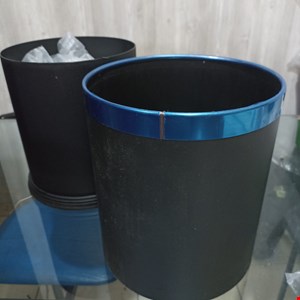 waste bin steel black 25x22 double