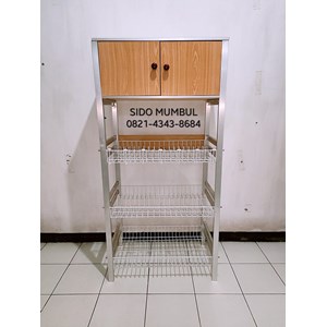 rak piring aluminium kayu oscar matahari