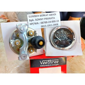veethree 127054 engine oil gauge indicator 0-25bar 0-400psi 24vdc 52mm-1
