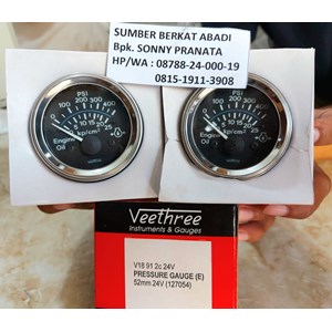 veethree 127054 engine oil gauge indicator 0-25bar 0-400psi 24vdc 52mm-3