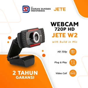 webcam 720p hd jete w2 with build in mic - garansi 2 tahun