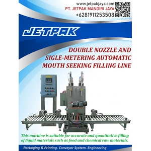 double nozzle and sigle matering automatic mounth seeking filling line