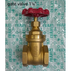 gate valve / stop kran bahan kuningan / brass 1 1/4 inch merk unnu