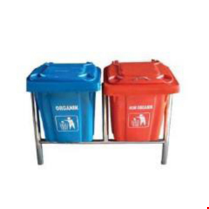 tempat sampah fiber dua pilah kotak