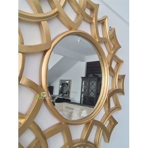 cermin motif glossy sun gold kerajinan kayu-2