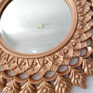 cermin eclipse motif ukir gold kerajinan kayu-1