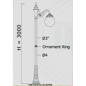 tiang pju decorative s3-2arm