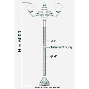 tiang pju decorative dn-2arm