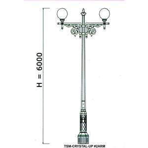 tiang pju decorative up-2arm