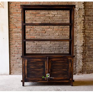lemari display brown nature kerajinan kayu-2