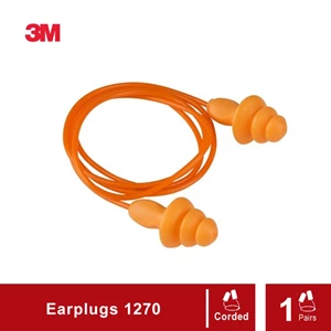 3m reusable ear plugs corded 1270 (per pair) - pelindung telinga