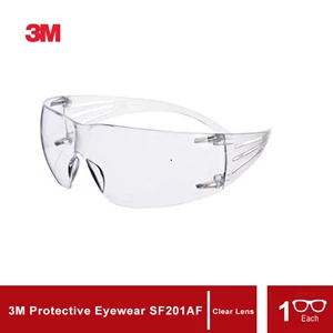 3m kaca mata safety protective eyewear sf201af, clear lens
