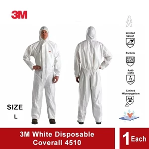 3m protective disposable coverall baju apd hazmat wirepack 4510 size l