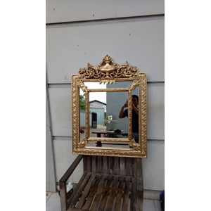 cermin ukir wates gold square kerajinan kayu-2