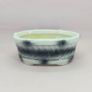 vas keramik ceper motif sisik sembur unik bentuk oval estetik dekorasi-4