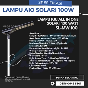 lampu tenaga surya all in one solari 100watt lampu pju aio 100 watt