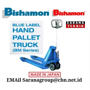 blue label hand pallet truck ( bm series ) made in japan pt bishamon