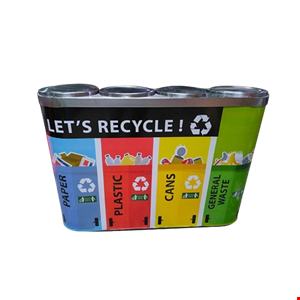 tempat sampah stainless steel 4 in 1 gabung