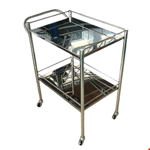 trolley instrumen 2 rak stainlees steel