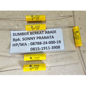 capasitor 0.22µf ±10% 400v polyester ic mwr  .22k 400 h 27 22k 400 h27-4